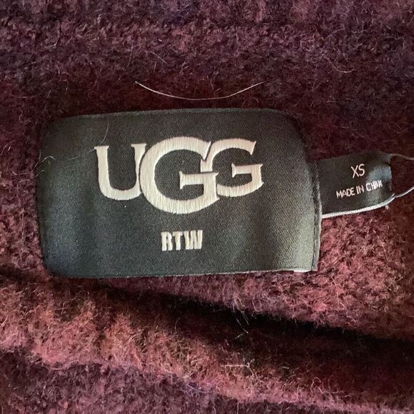 NWT UGG Alessa Crewneck Wool Sweater Women’s XS Rosewood Colorblock - Picture 8 of 8